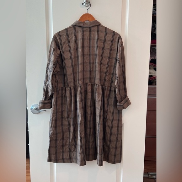 NWT Everlane The Field Dress in Mocha Plaid - Picture 11 of 16